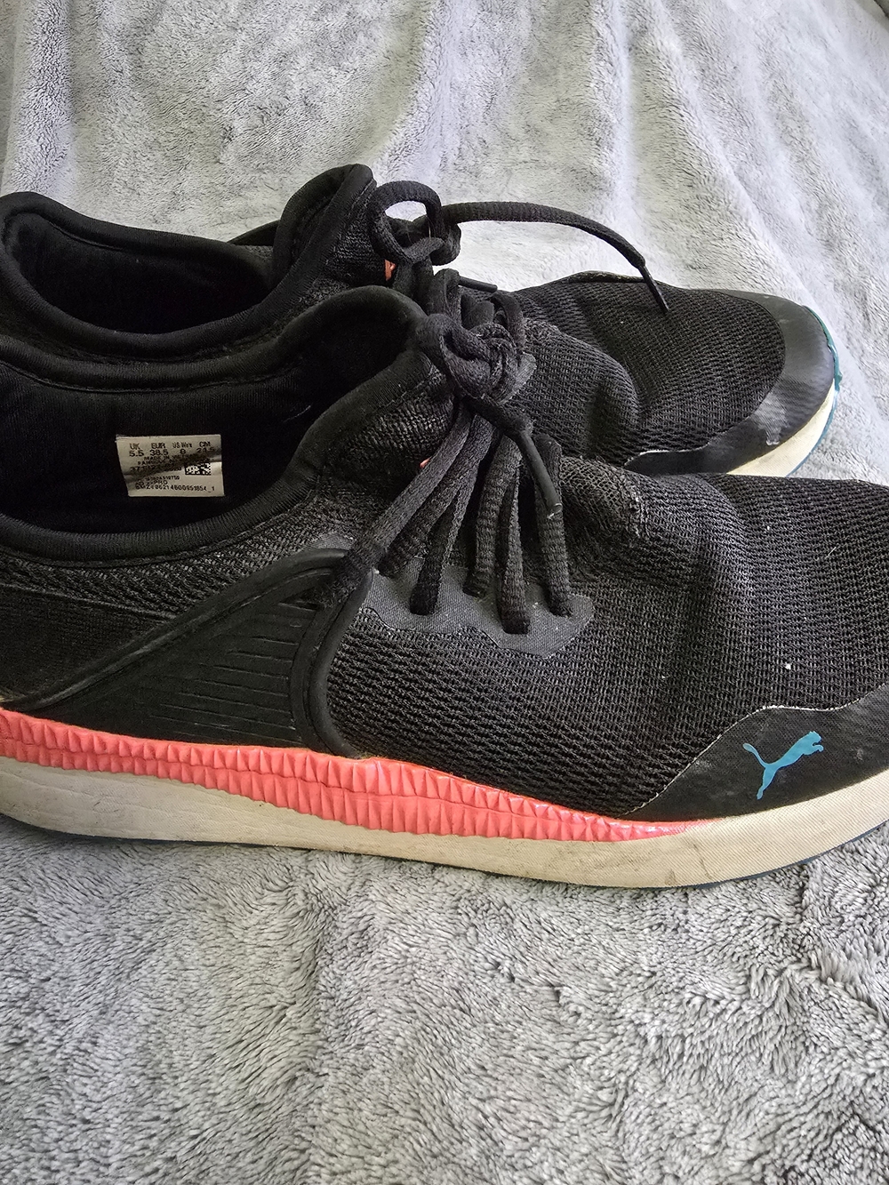 Puma Pacer Next Cage Black Athletic Shoes with White Logo Accent - Picture 4 of 6